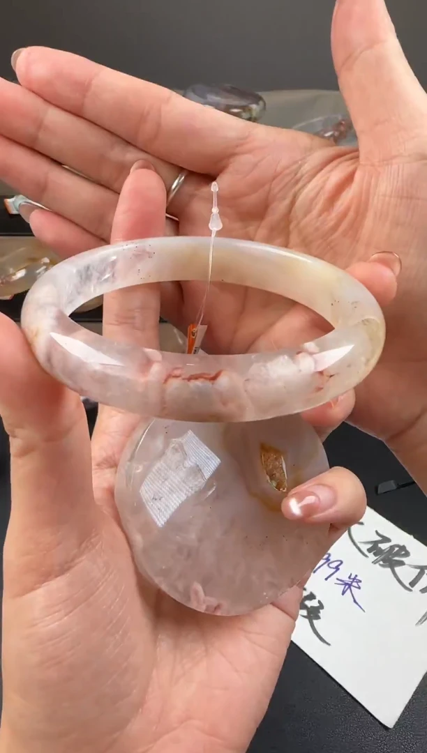未镶嵌手镯石英质玉樱花玛瑙圈口62