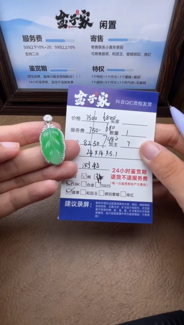 翡翠18K金镶嵌颈饰520340819E