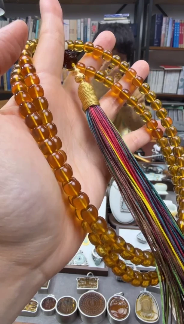 琥珀颈饰未镶嵌108佛珠