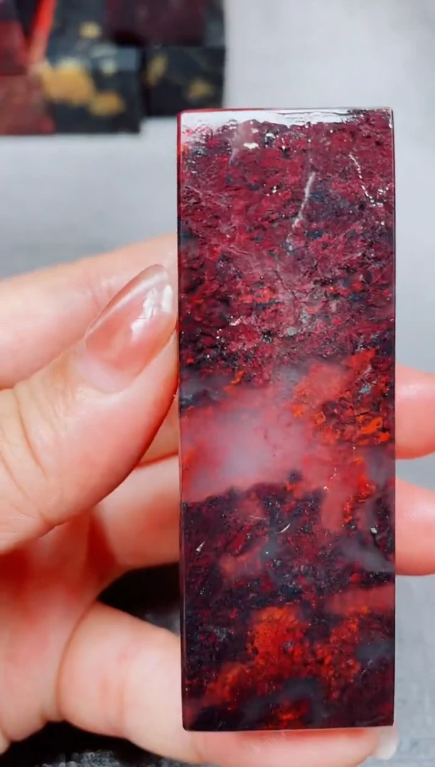 玉桂林鸡血玉素章--6