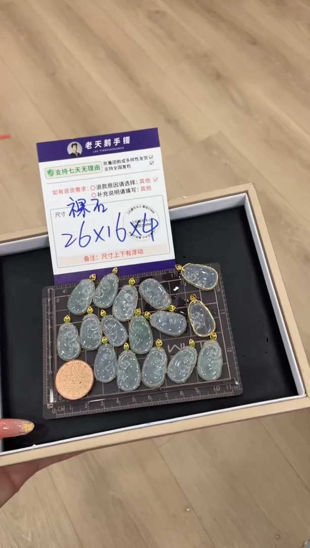 18K金镶嵌挂件翡翠如意FL14/多样性发其一CP配绳