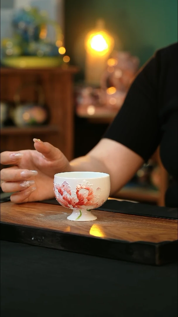杯手绘心瓷陶瓷浮力