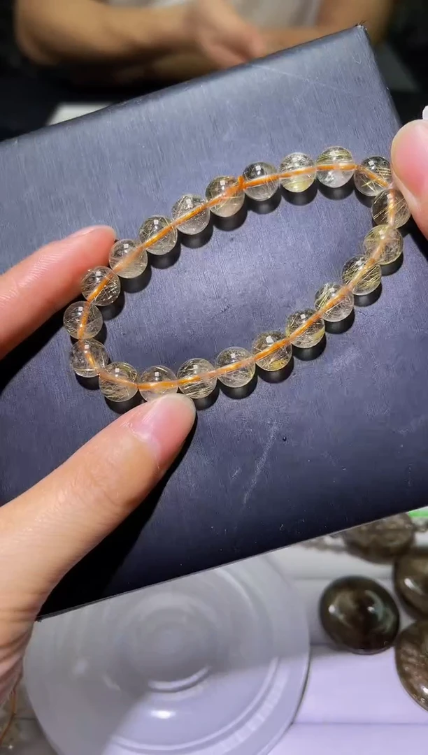 未镶嵌手链水晶J007-8mm维纳斯金发晶单圈-多样性发其一