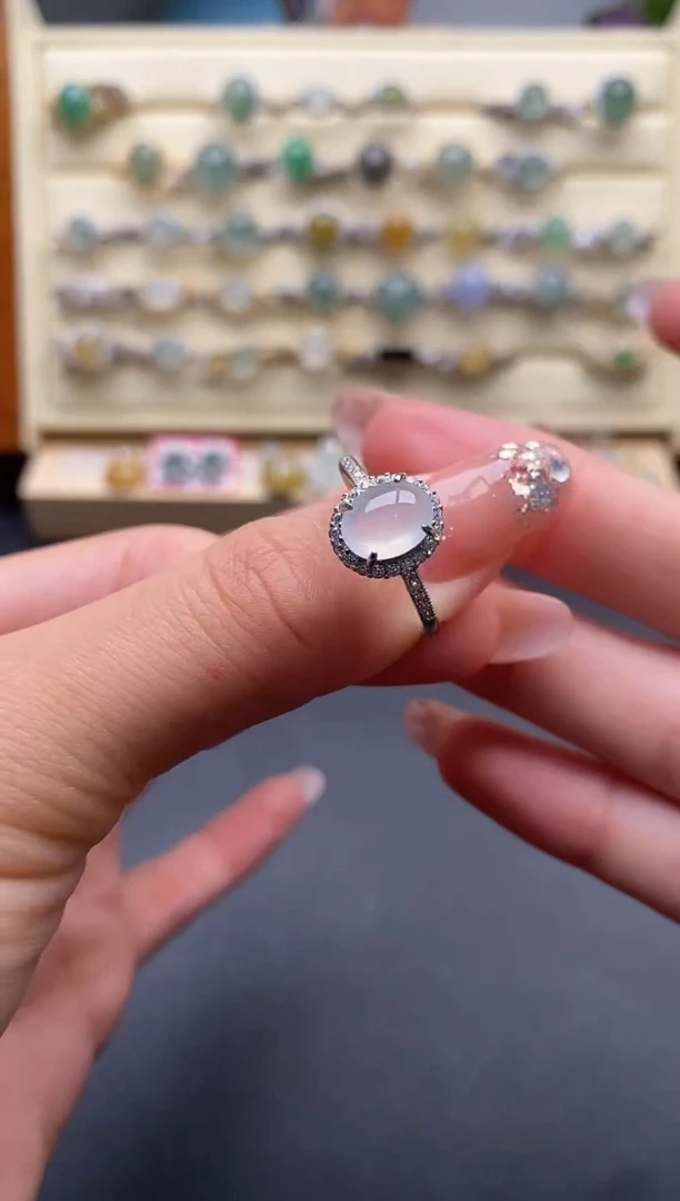 银S925镶嵌戒指翡翠8888888+1