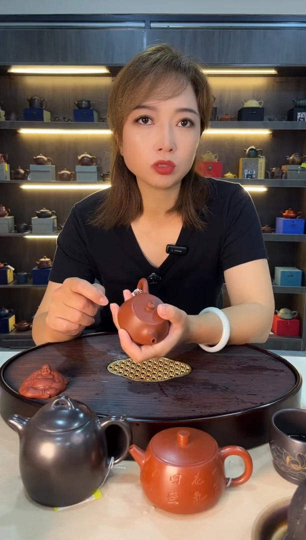 茶壶紫砂大红袍小品卡盖石瓢