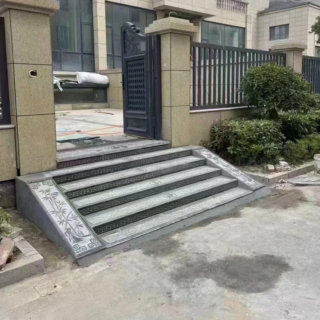 青石台阶石订做各种尺寸图案批发青石块门口石头庭院