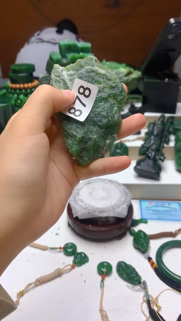 未镶嵌和田玉（碧玉）珠宝半成品开**宝0