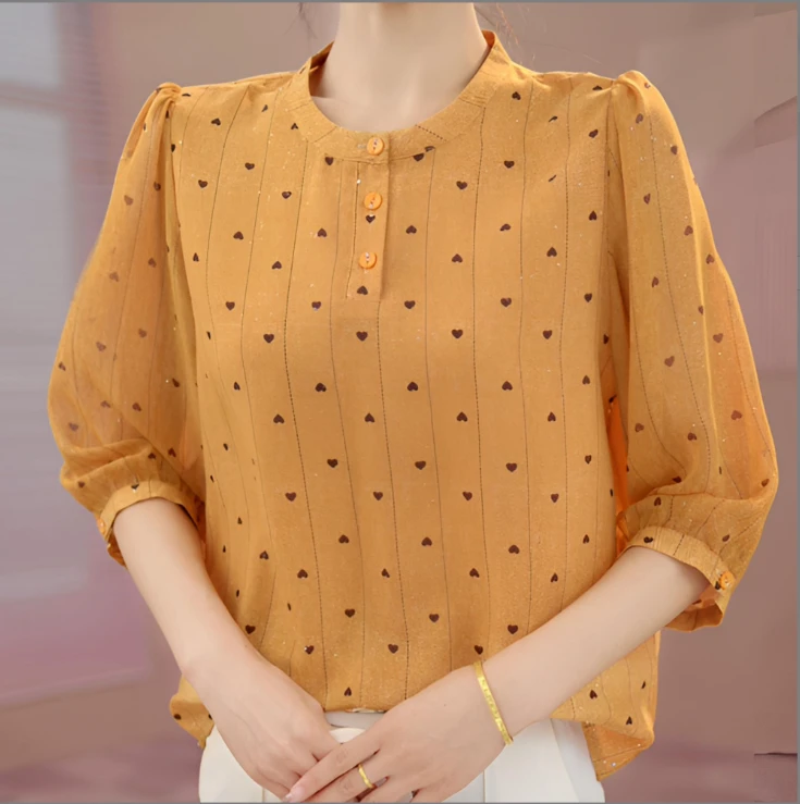Y1376[高品质]气质优雅时尚碎花衬衫05
