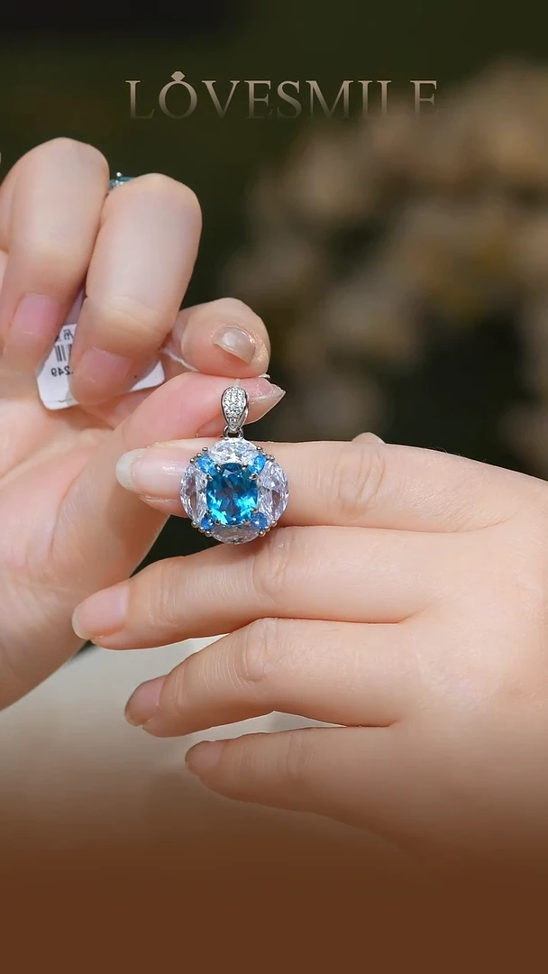 银S925镶嵌托帕石吊坠007吊坠