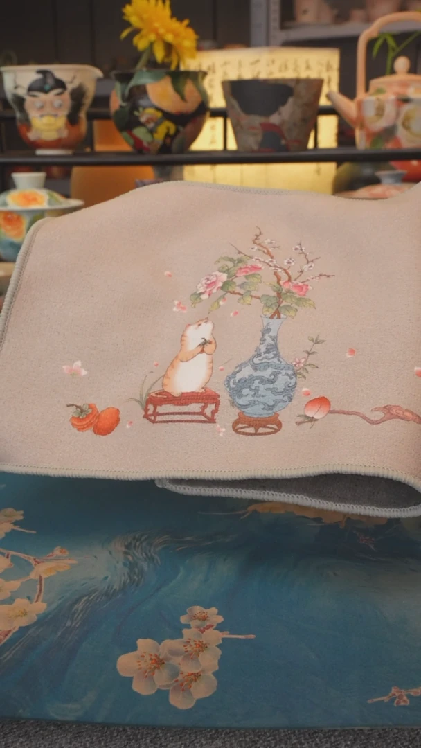 【闪购商品】直播间福利 灰猫咪茶巾15*30cm