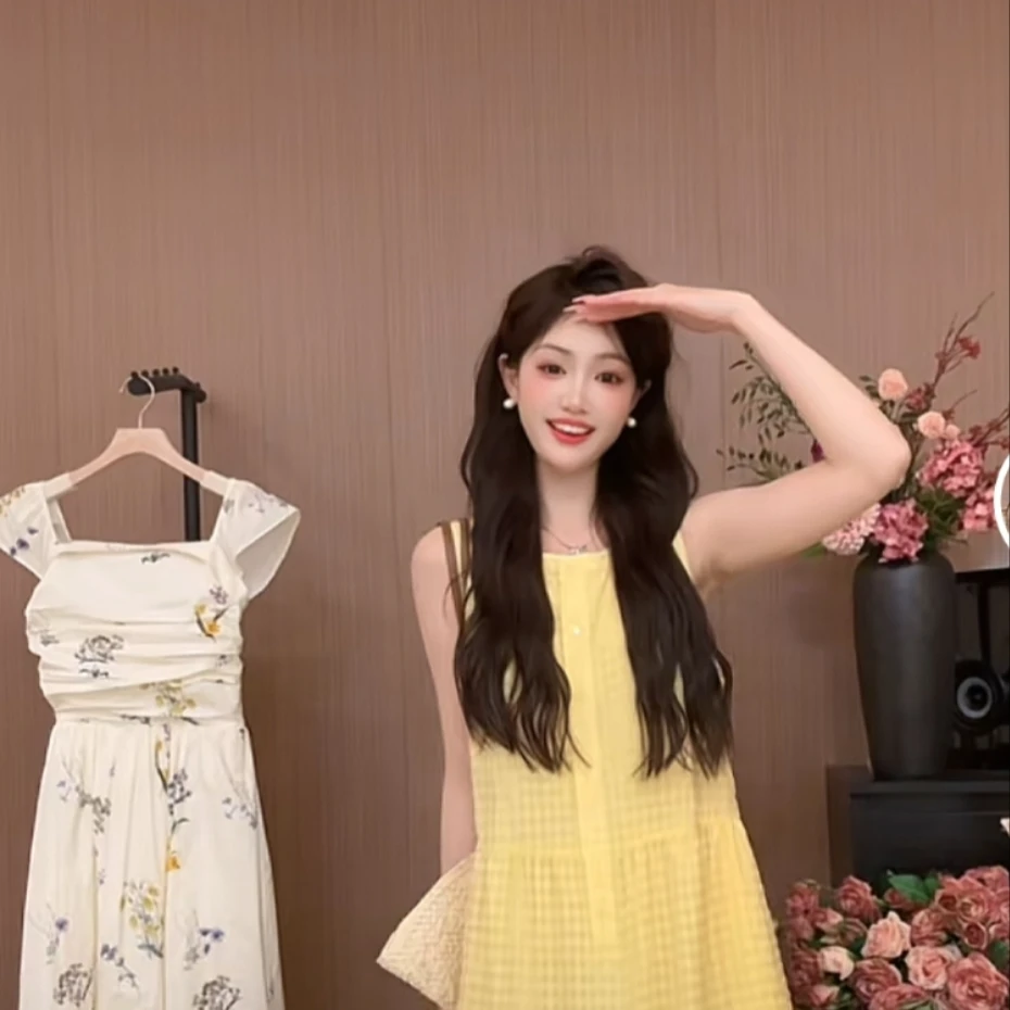 2025BX夏天清爽格子裙文艺浪漫清新