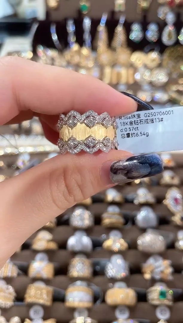 18K金镶嵌戒指/指环钻石18K金钻石戒指13