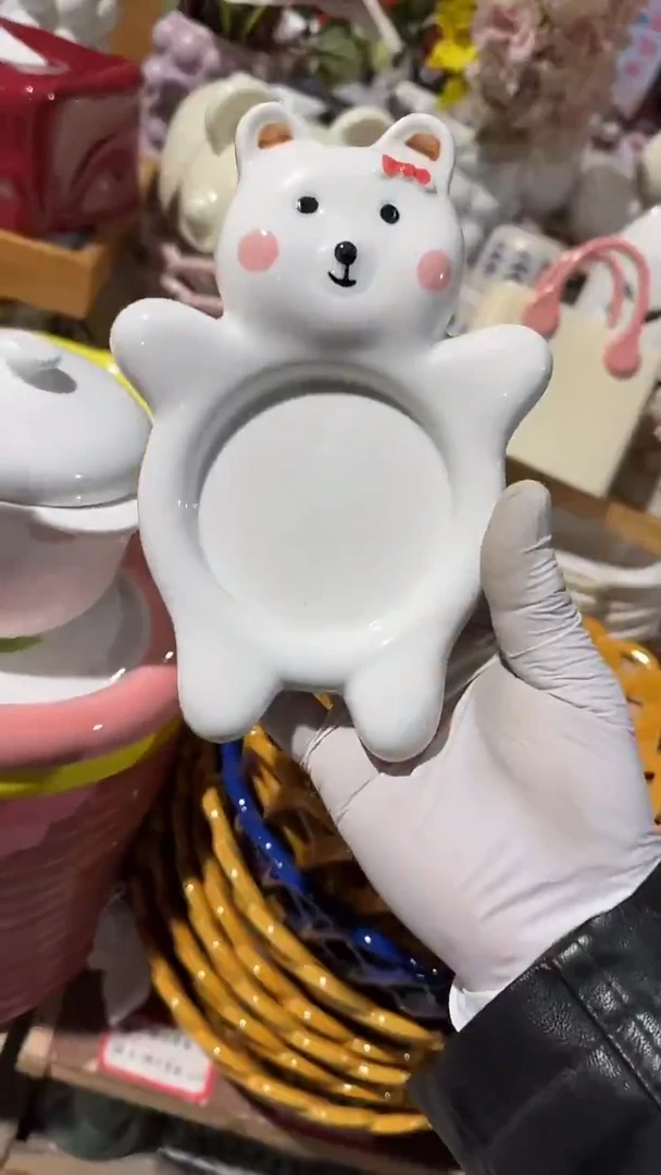 陶瓷小熊盘微瑕 凑满20元包邮