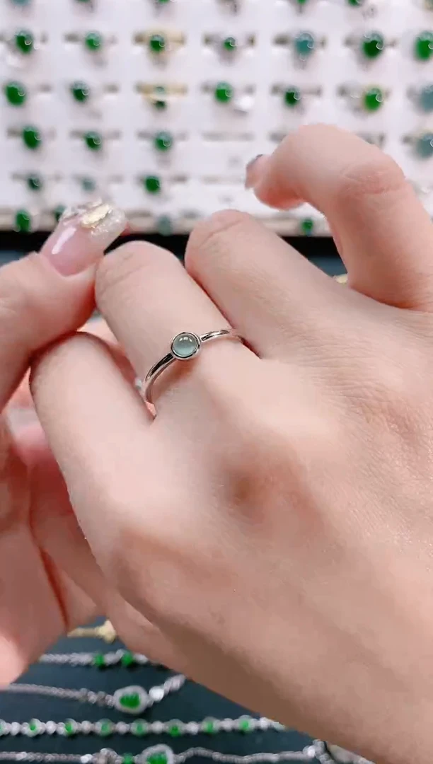 【闪购商品】翡翠戒指银S925镶嵌天然翡翠