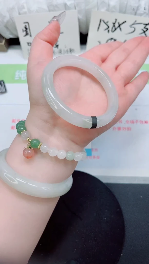 石英质玉手镯未镶嵌b371-圈口56.6