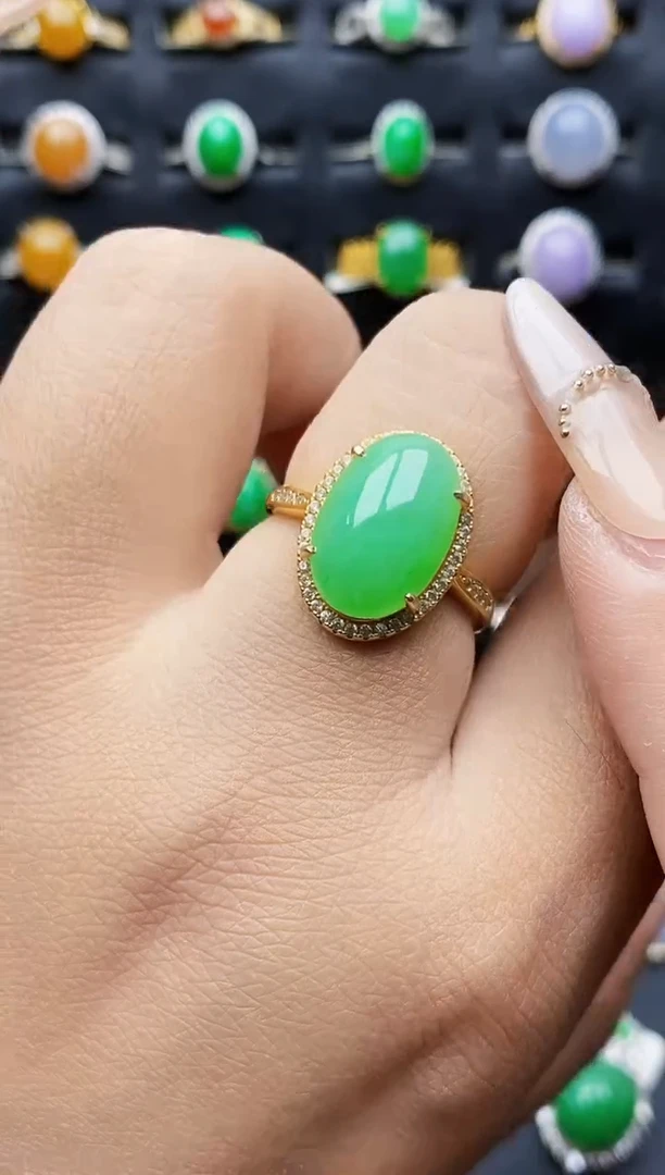 银S925镶嵌戒指翡翠5050