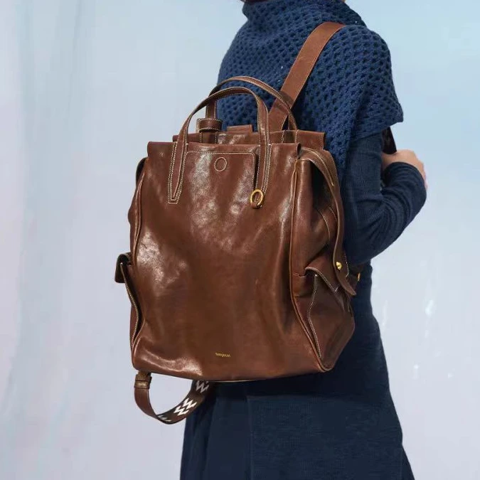 【松】时尚百搭经典多用大容量复古双肩包背包-SX904