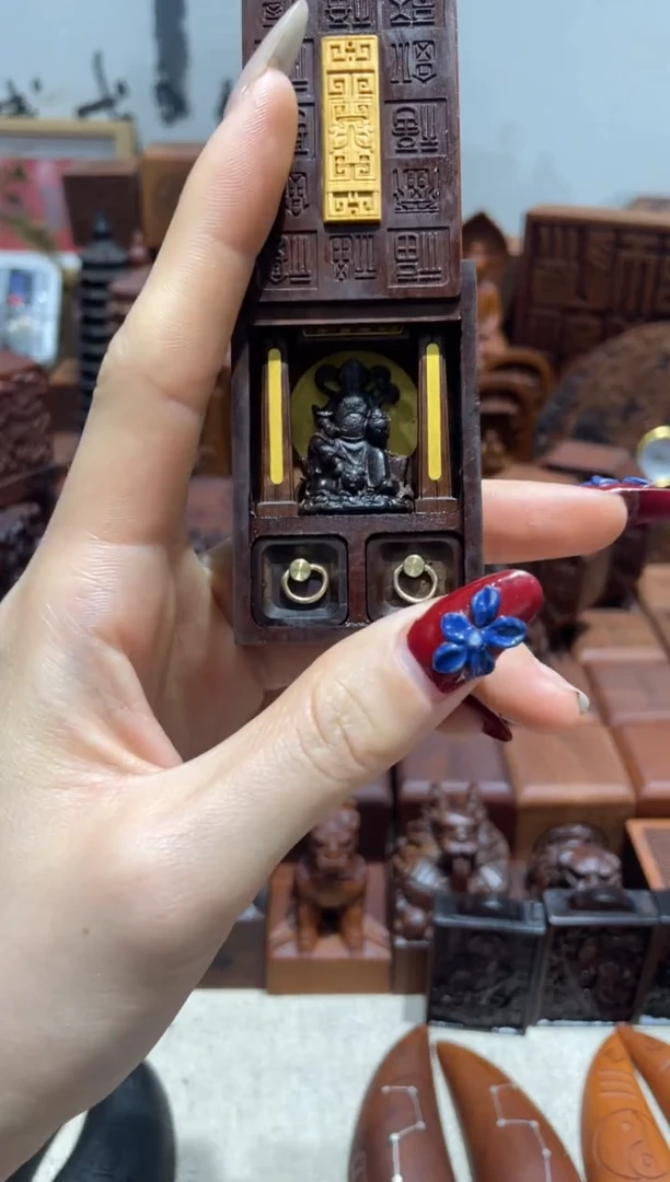 枣木保真印度小叶紫檀迷你佛财神观音关公