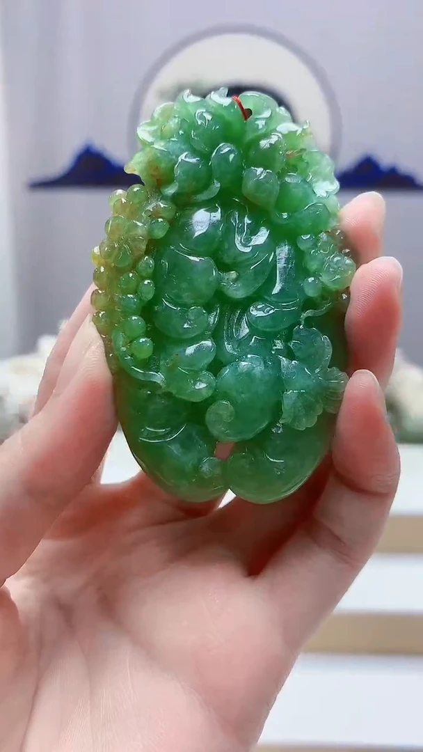 未镶嵌定制翡翠4852zm-毛货挂件140喜上眉梢