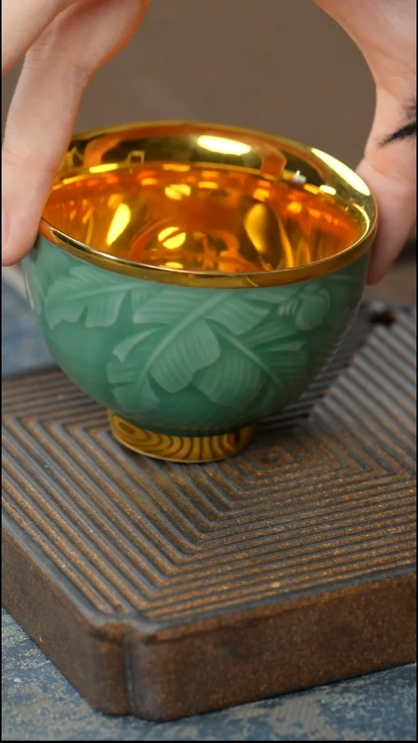 【ABC】【青瓷芭蕉叶杯】【以佳礼盒】