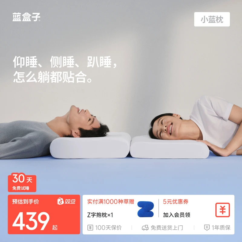 蓝盒子【小蓝枕N2双支】深睡眠记忆枕学生宿舍枕头慢回弹防塌陷酒店