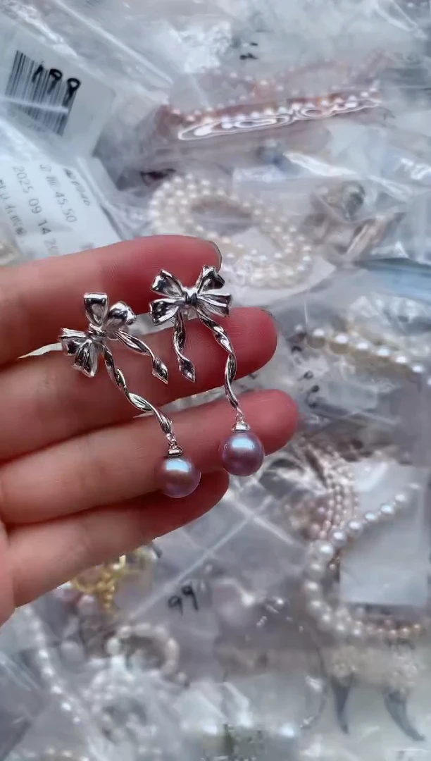 合金耳饰淡水珍珠多样性发其一，非无暇