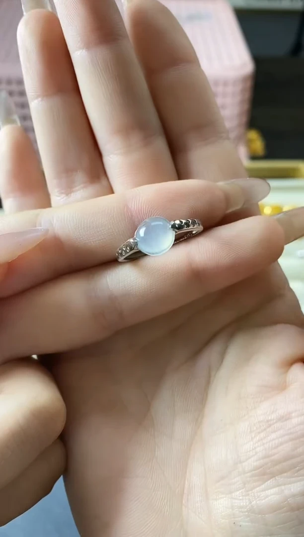 翡翠戒指银S925镶嵌用****4QL 戒指 07