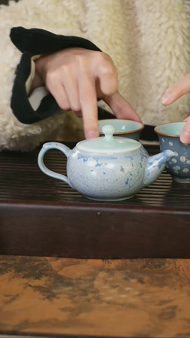 摆件望瓯陶溪川双釉结合 一壶两杯