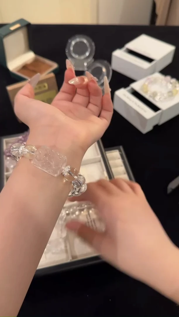 水晶手链合金白水晶x889