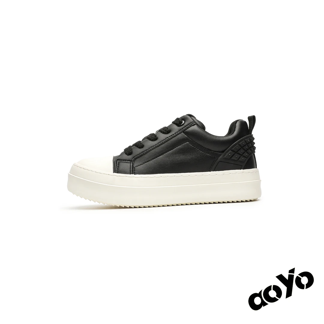 aoyo秋冬小众板鞋情侣百搭低帮经典时尚厚底休闲板鞋男潮流透气