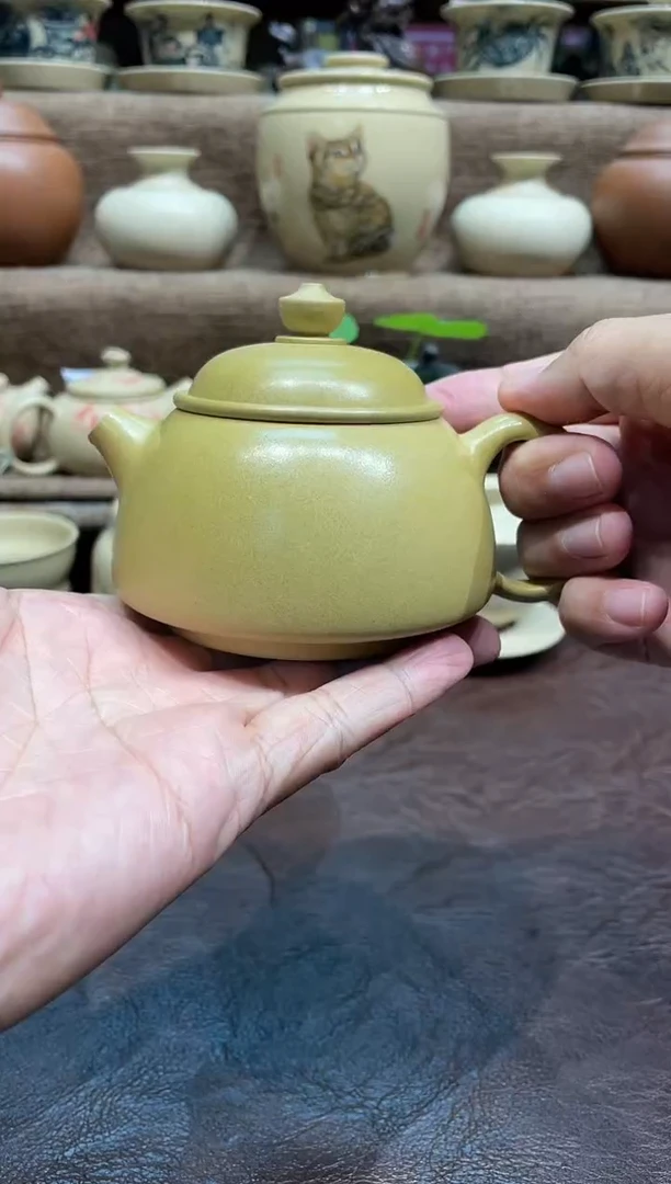 泥塑王宇纯柴烧半球壶微瑕170cc