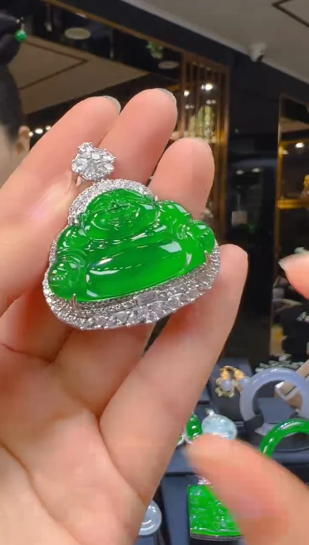 翡翠银S925镶嵌吊坠(赠链)037（多样性发其一）