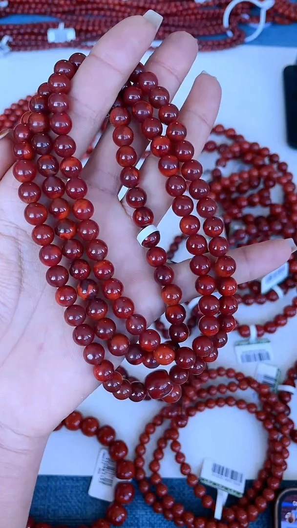 未镶嵌手串南红玛瑙N21凉山瓦西料妖牛血多圈