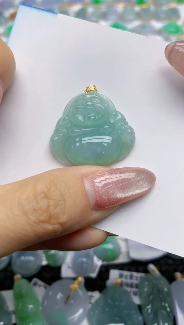 【闪购商品】翡翠挂件18K金镶嵌14天然翡翠A货
