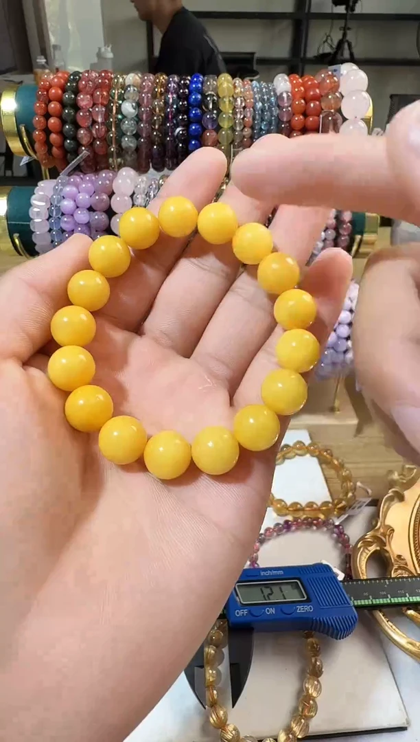 未镶嵌蜜蜡手链晶0345 约12mm