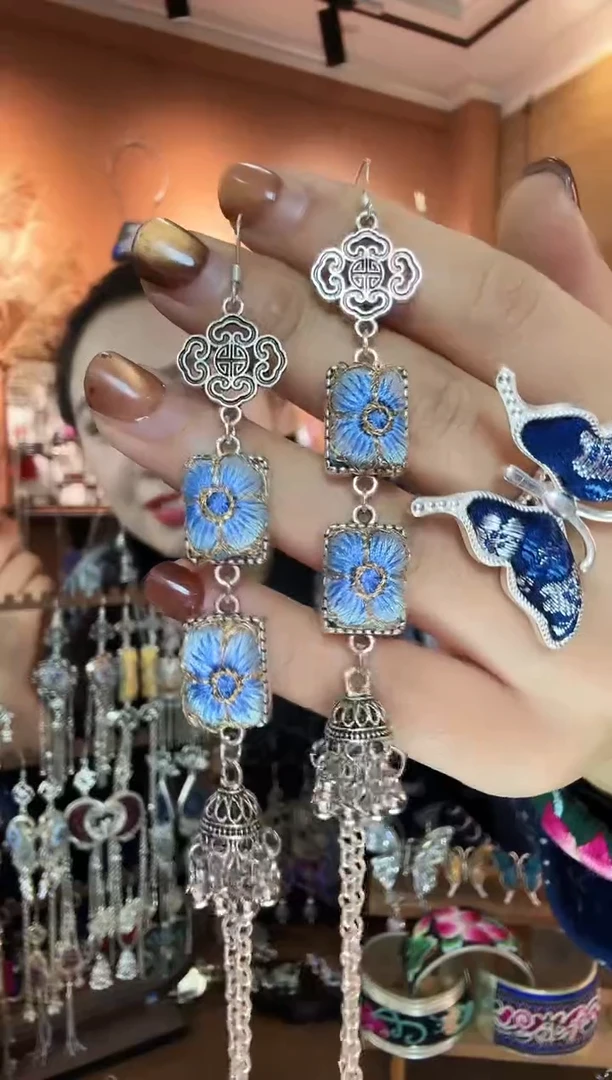 刺绣纯手工民族风耳环