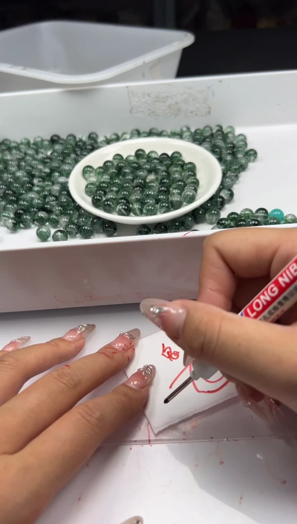 未镶嵌颈饰水晶w137绿幽灵10mm*10颗