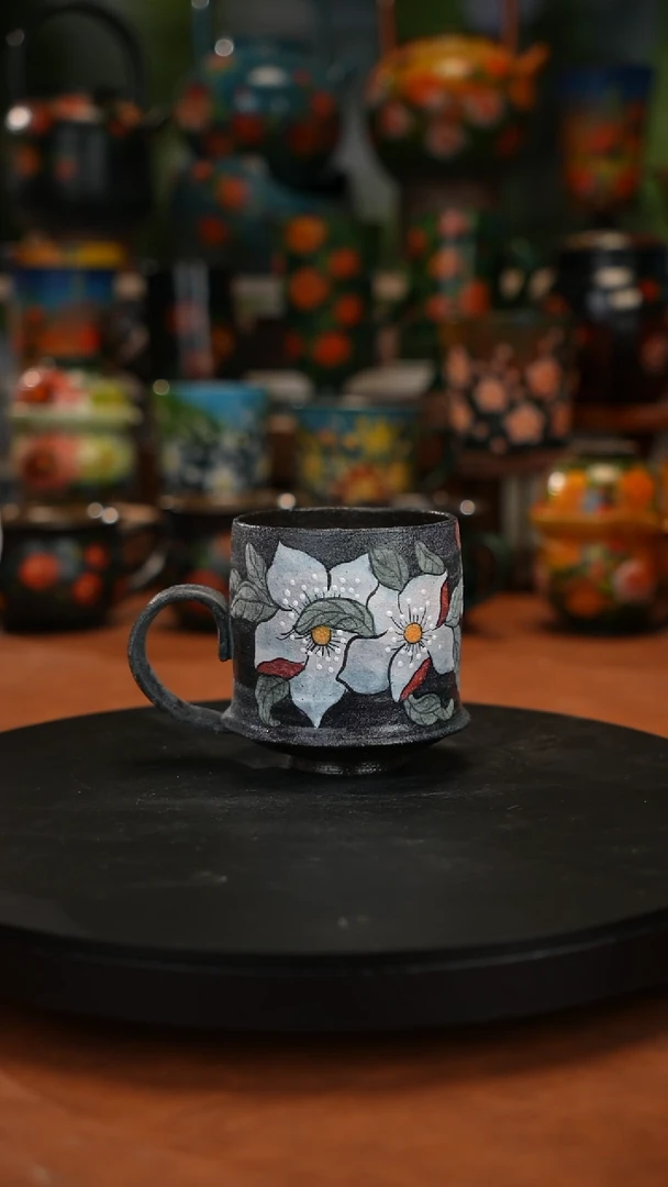 紫砂油画手绘釉下彩