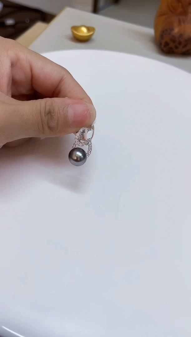 银S925镶嵌颈饰海水珍珠11mm