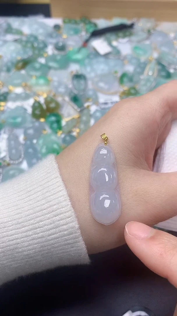 颈饰银S925镀金镶嵌翡翠天然缅甸A货百元以上9元证书费自理