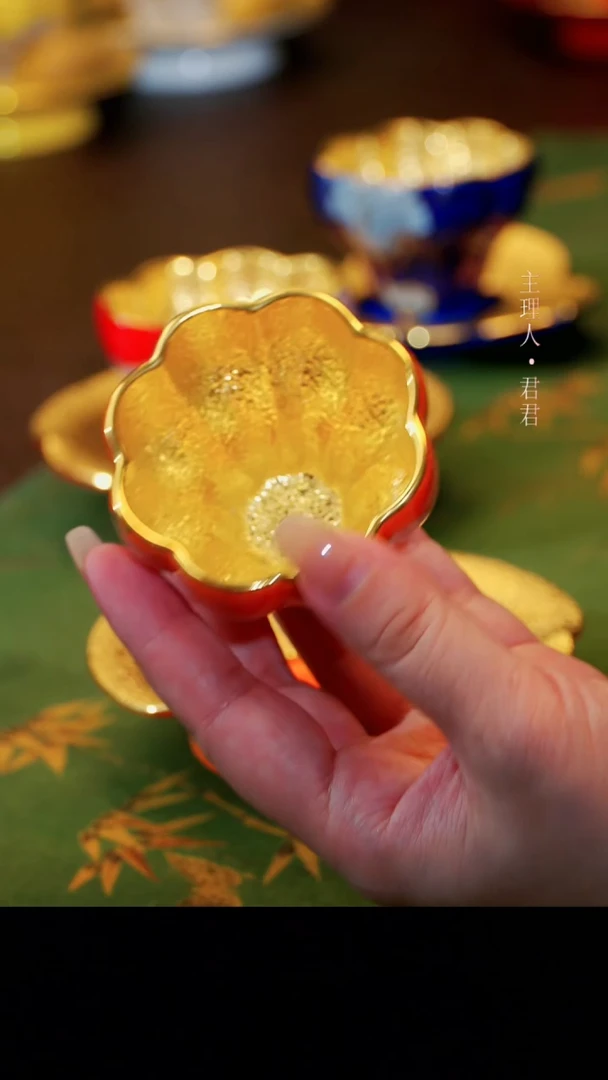 【宜景窑爱马仕橙鎏金系列】茉莉曼陀罗