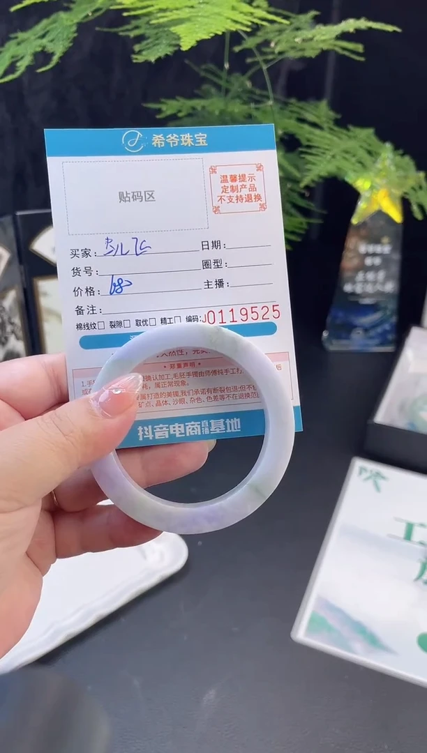 未镶嵌手镯定制翡翠虫*飞52-55680