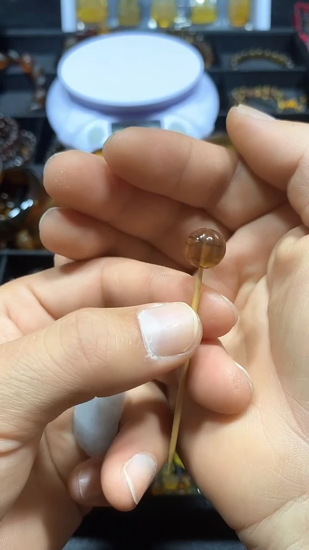琥珀颈饰未镶嵌天然缅甸琥珀南瓜珠