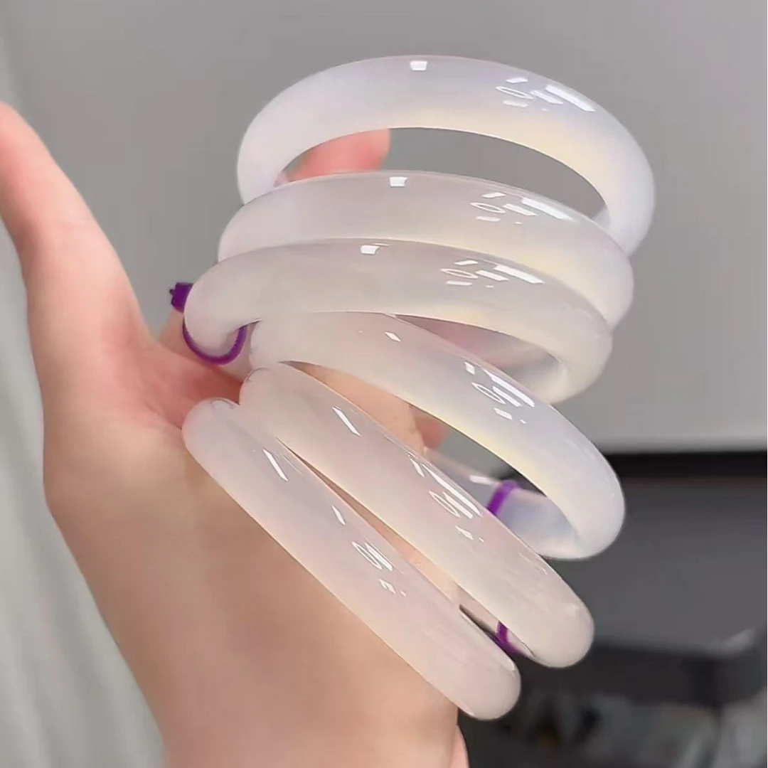 【紫标白冰】福利品玛瑙手镯藕粉荔枝冻多样性发其一