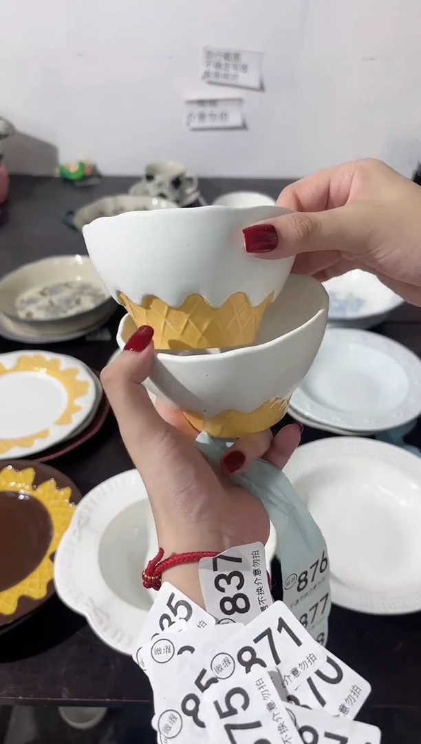 陶直播微瑕白巧碗*2