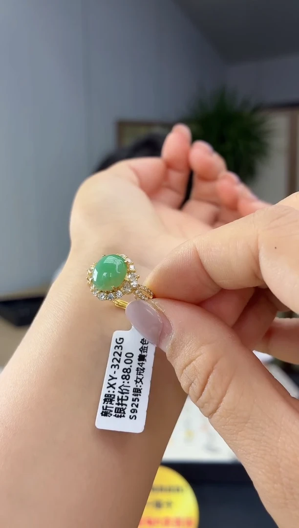 银S925镶嵌戒指翡翠11111111111