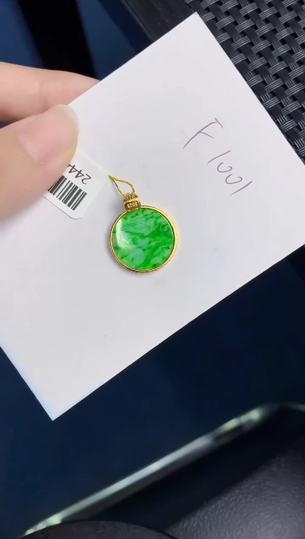 翡翠银S925镶嵌颈饰天然翡翠緬甸A貨