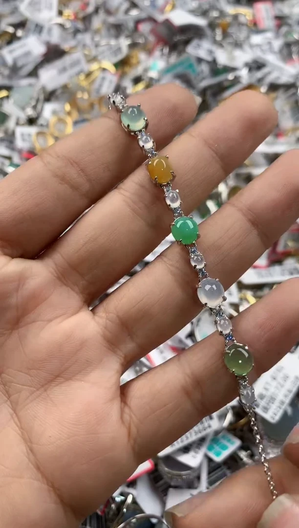 银S925镶嵌戒指翡翠777   8