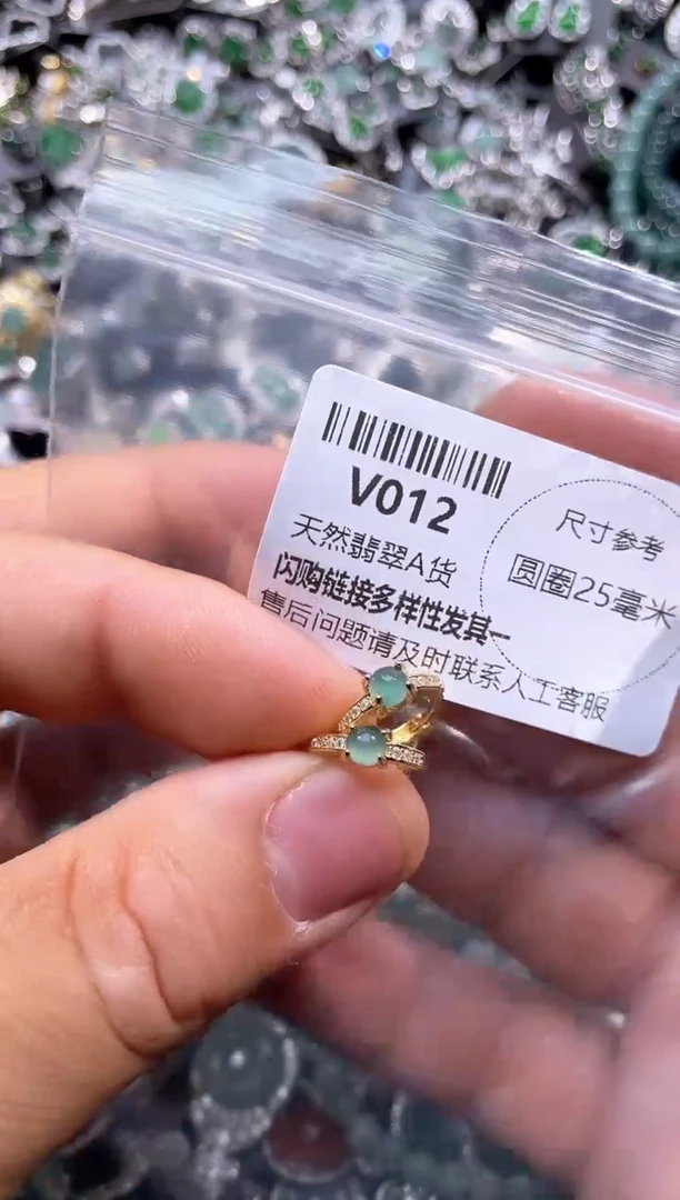 【闪购商品】翡翠颈饰未镶嵌V012耳扣