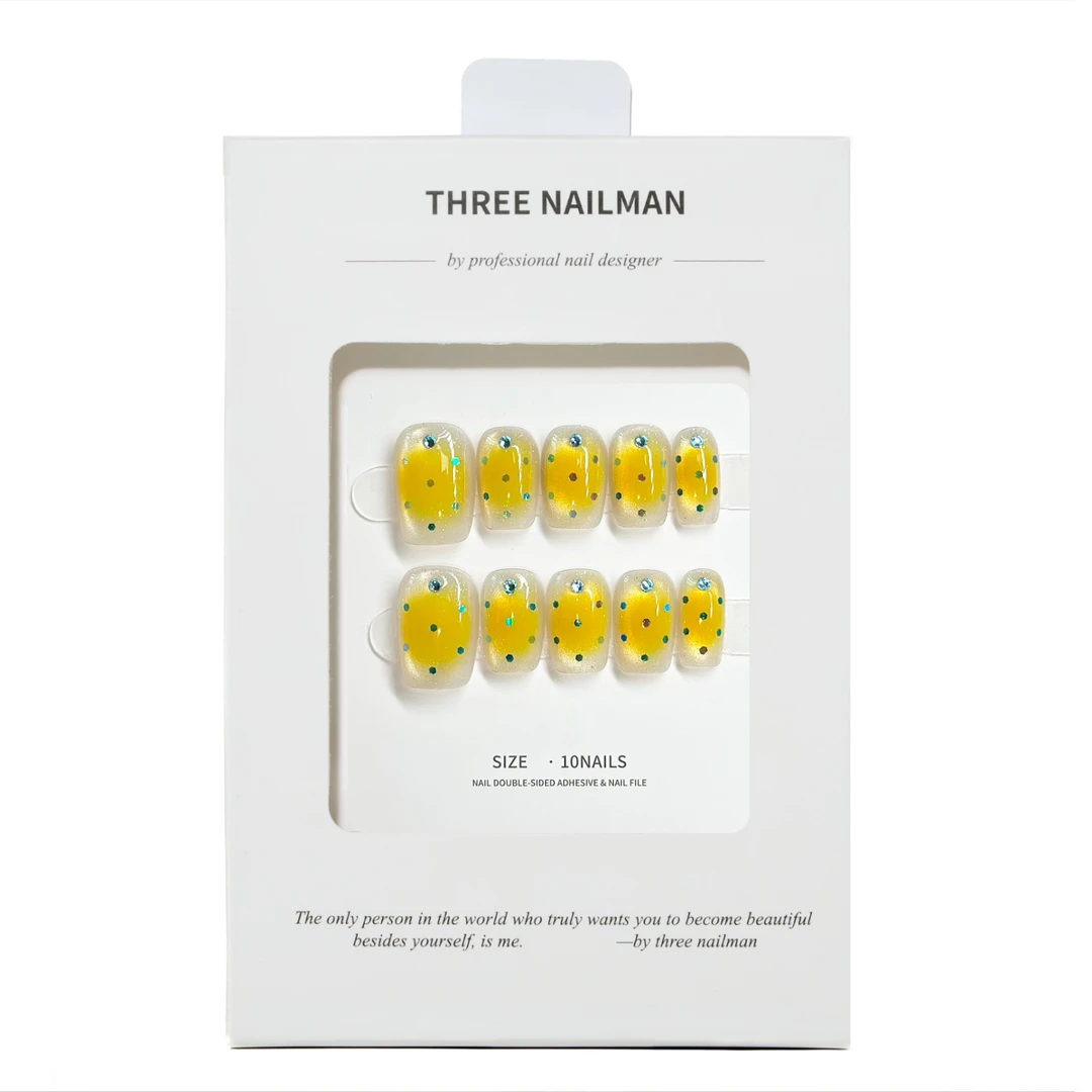 现货【海盐芝士】施华洛全华夏日清透多巴胺纯手工可拆卸穿戴甲